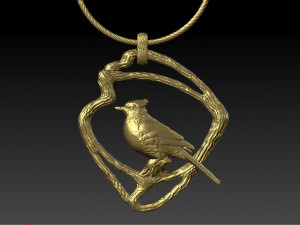 Pendant blue jay Modello 3D