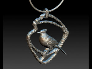 Pendant blue jay Modello 3D