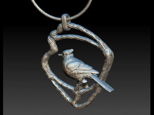 Pendant blue jay Modello 3D