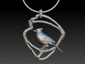 Pendant blue jay Modello 3D
