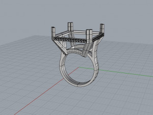 Cocktail ring 3D Modell