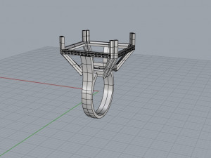 Cocktail ring 3D Modell
