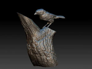 Sparrow on a tree 3D Print Model