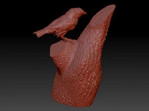 Sparrow on a tree 3D Print Model
