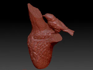 Sparrow on a tree 3D Print Model