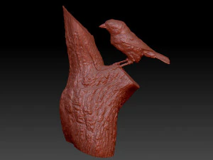 Sparrow on a tree 3D Print Model