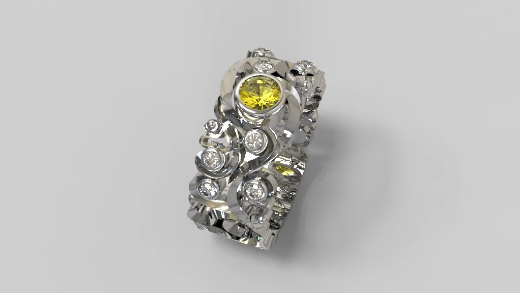 Carved ring 3D Model .c4d .max .obj .3ds .fbx .stl .blend 