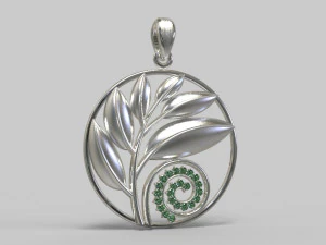 Pendant laurel branch 3D Model