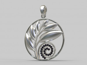 Pendant laurel branch 3D Model