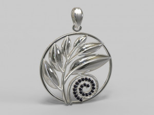Pendant laurel branch 3D Model