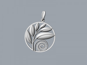Pendant laurel branch 3D Model