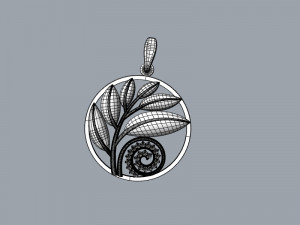 Pendant laurel branch 3D Model
