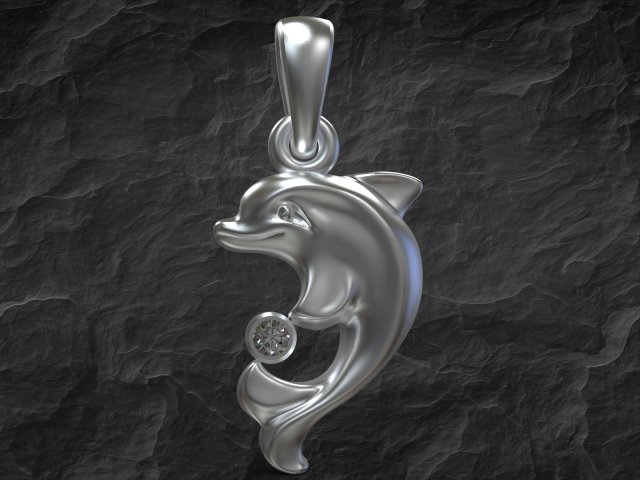 Pendant dolphin 3D 모델 .c4d .max .obj .3ds .fbx .stl .blend 