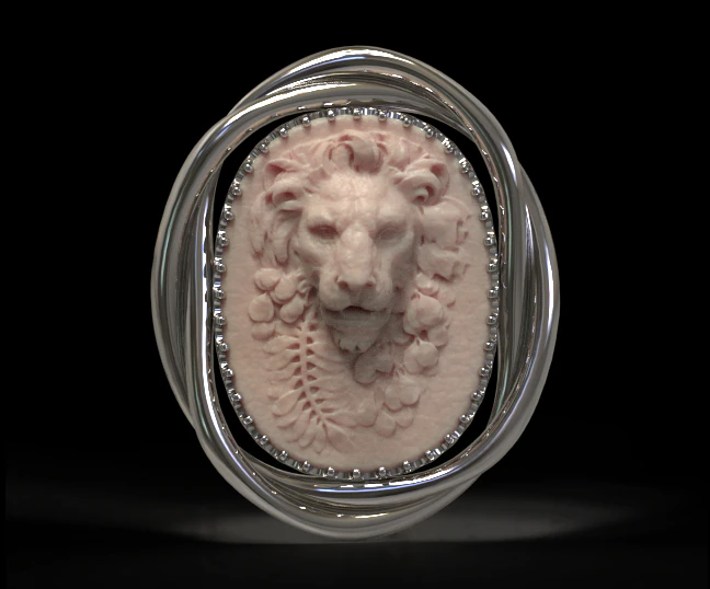 Cameo head lion 3D Model .c4d .max .obj .3ds .fbx .stl .blend 