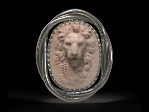 Cameo-Kopf L&ouml;we 3D Modell