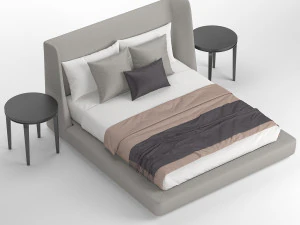 midnightletto flexform bed 3D Model