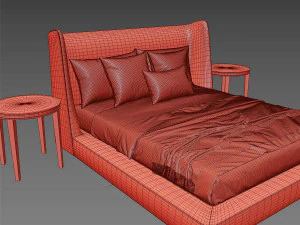 midnightletto flexform bed 3D Model
