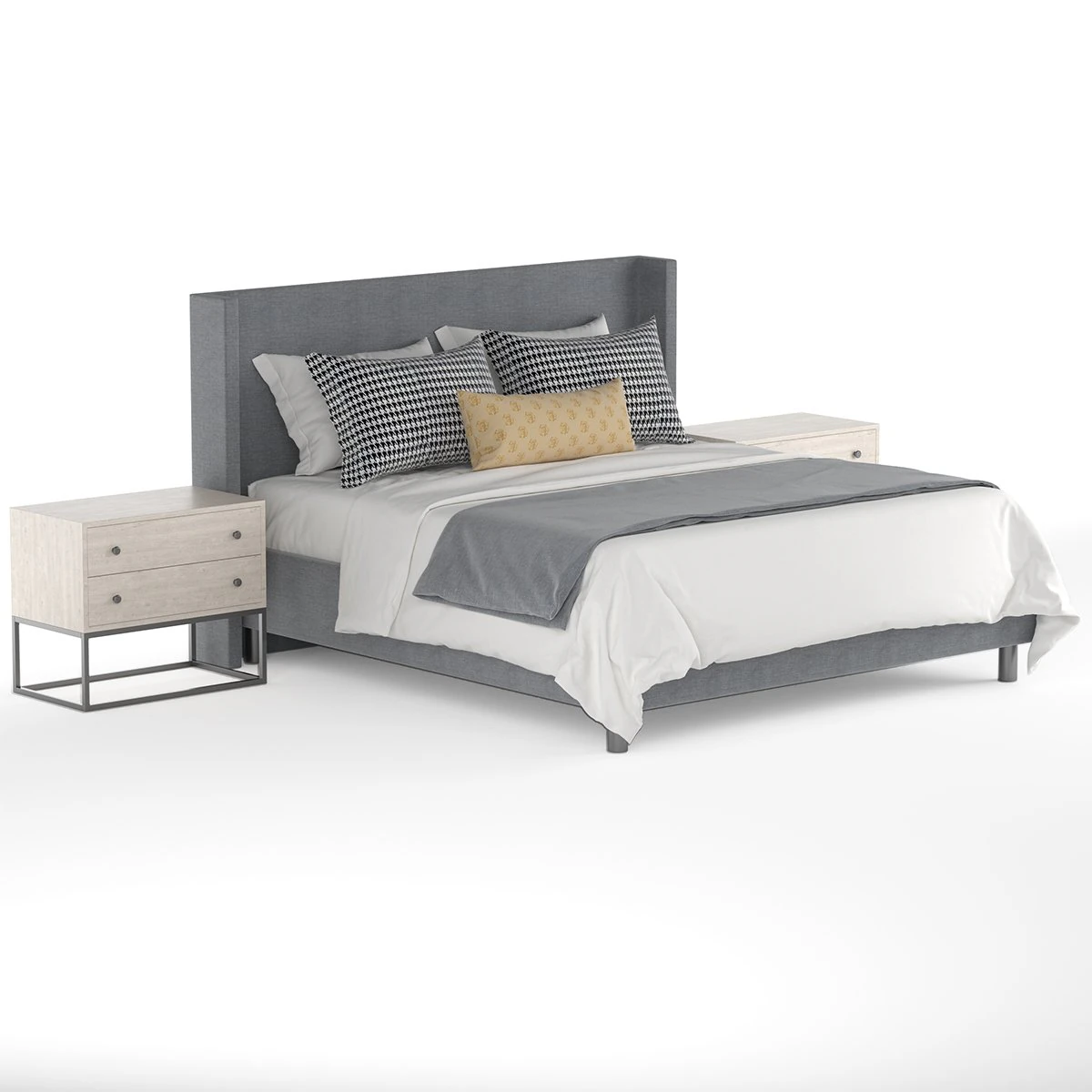 contemporary bed 3D Model .c4d .max .obj .3ds .fbx .stl .blend 