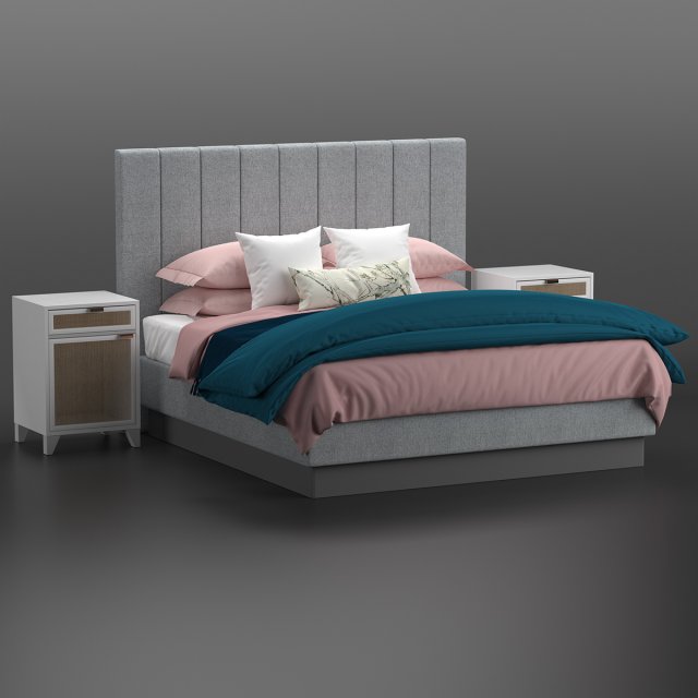 bed studio mcgee Modello 3D .c4d .max .obj .3ds .fbx .stl .blend 