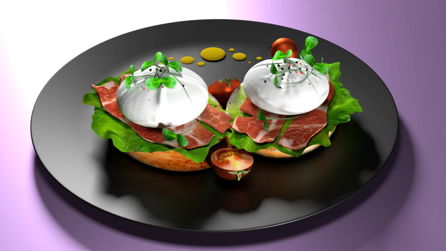poached eggs 3D Model .c4d .max .obj .3ds .fbx .stl .blend 