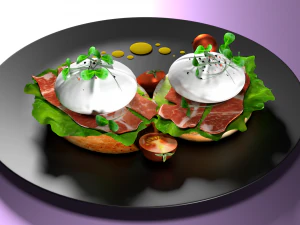 telur rebus Model 3D