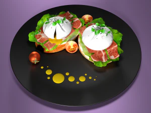 poached eggs 3D Model