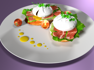 poached eggs 3D Модель