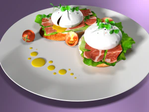 poached eggs 3D Model