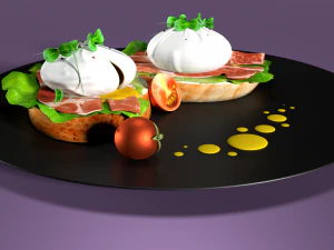 poached eggs 3D Model