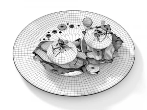 poached eggs 3D Model