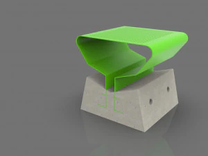 banco quadrado Modelo 3D