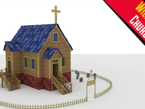 igreja do oeste selvagem Modelo 3D