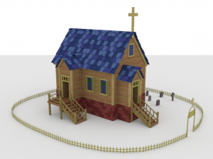 wild west cherch 3D Modell