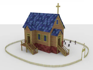 kości&oacute;ł dzikiego zachodu Model 3D