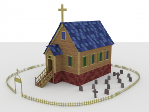 wild west cherch 3D Modell