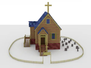 kości&oacute;ł dzikiego zachodu Model 3D