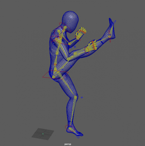 High kick animation Modelo 3D .c4d .max .obj .3ds .fbx .stl .blend 