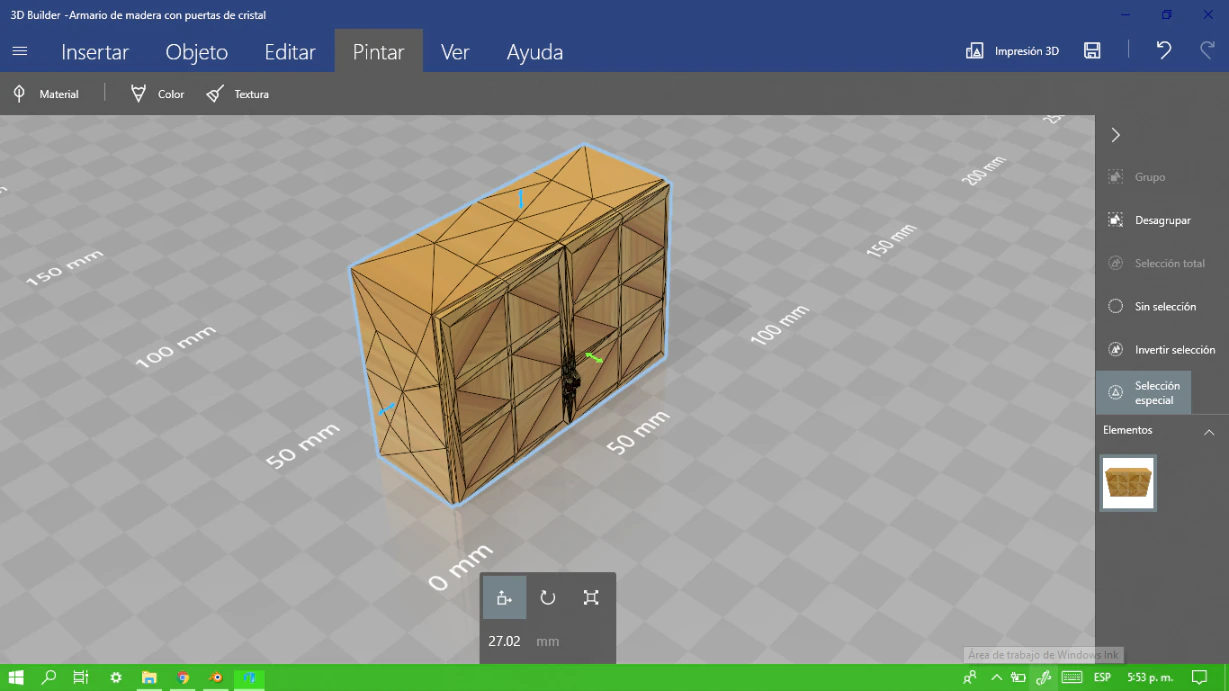 armario de madera con puertas de cristal wooden wardrobe with glass doors 3D Print Model .c4d .max .obj .3ds .fbx .stl .blend