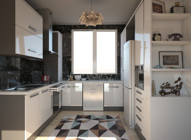 kitchen 3D Model .c4d .max .obj .3ds .fbx .stl .blend 