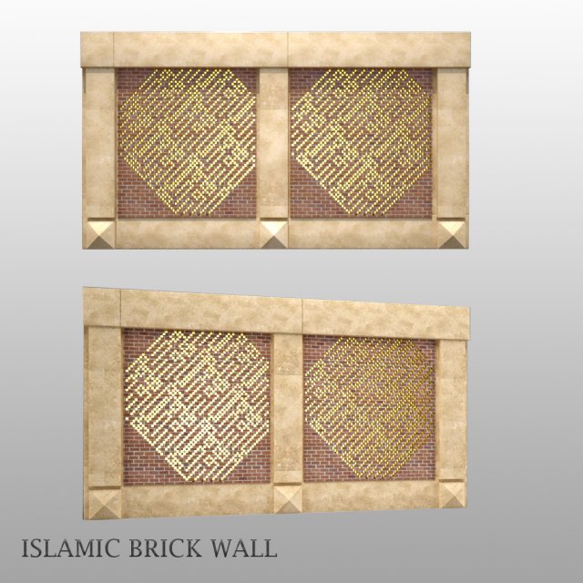 brick wall 3D Modell .c4d .max .obj .3ds .fbx .stl .blend 