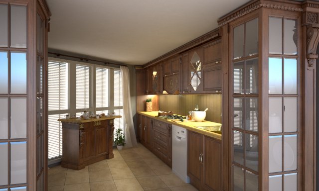 classic kitchen Model 3D .c4d .max .obj .3ds .fbx .stl .blend 