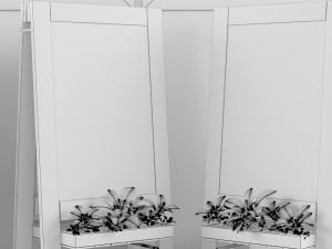 chalk board with plants 3D Model