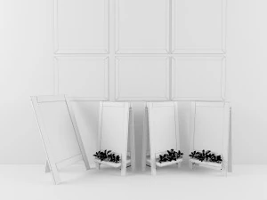 chalk board with plants 3D Model