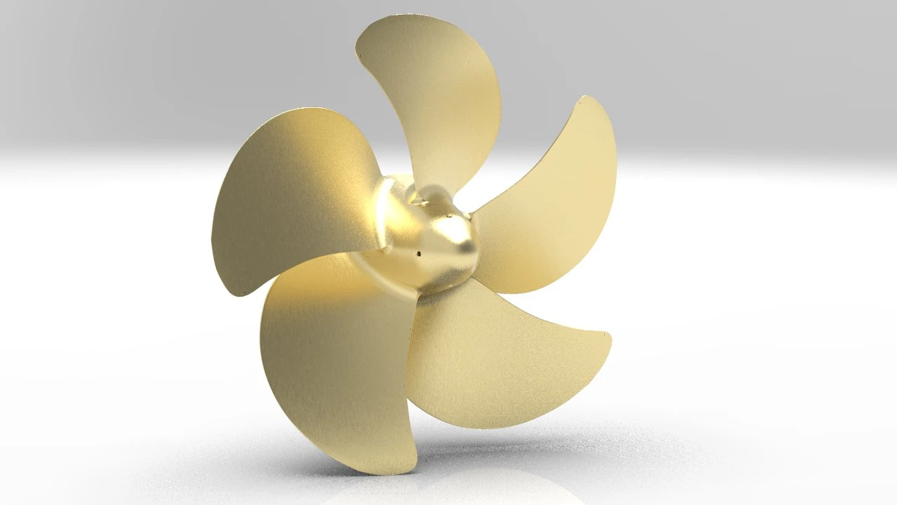 nurbs 5 blade propeller of azipod 3D Model .c4d .max .obj .3ds .fbx .stl .blend 