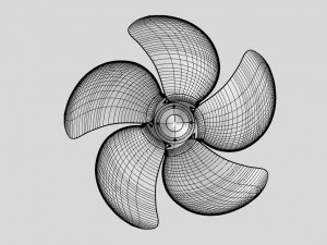 nurbs 5 blade propeller of azipod 3D Model