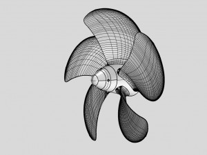 nurbs 5 blade propeller of azipod 3D Model