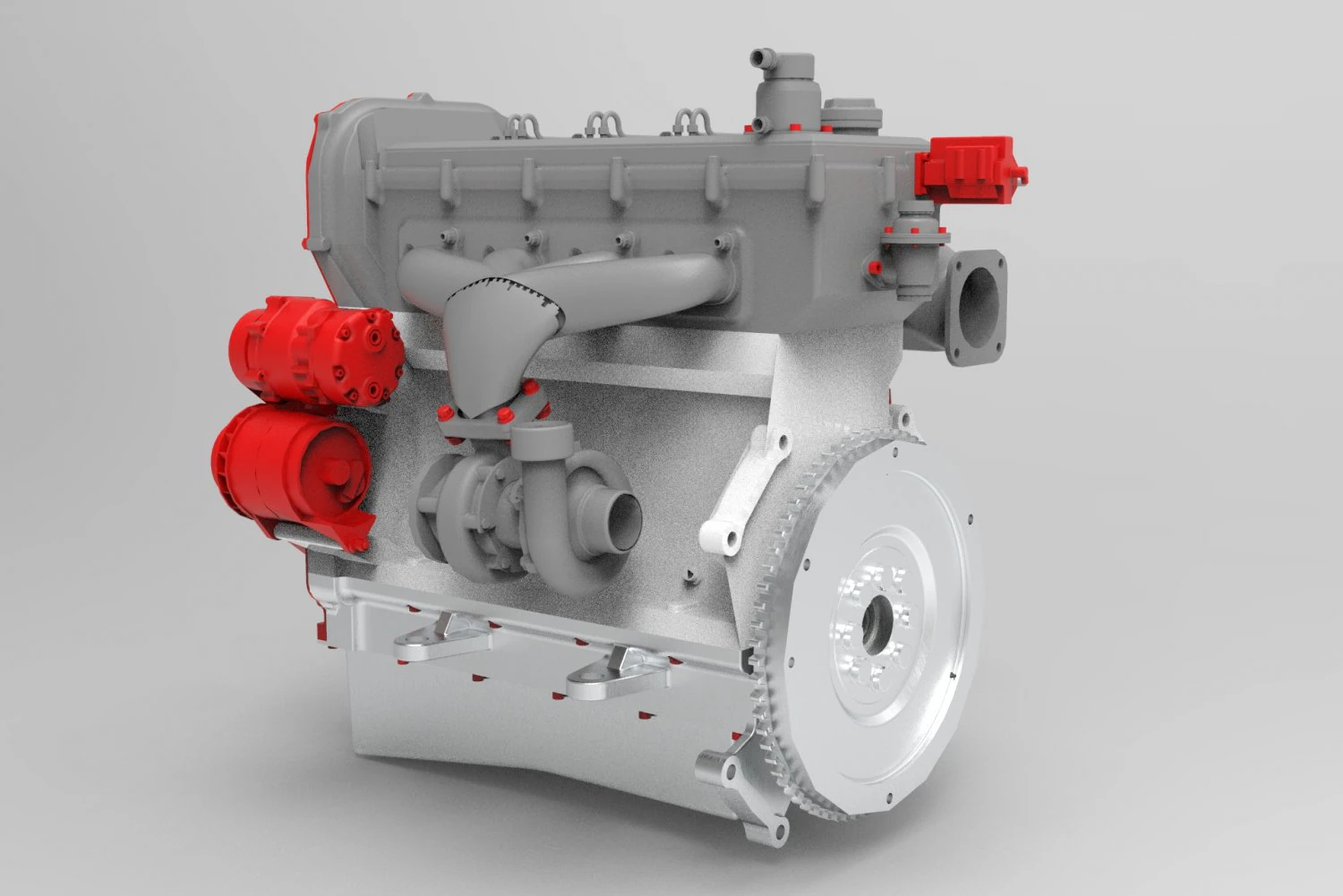 nurbs diesel turbo engine with interior parts 3D Model .c4d .max .obj .3ds .fbx .stl .blend 