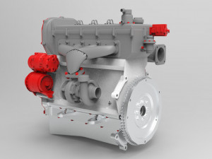 nurbs diesel turbo engine with interior parts 3D 모델