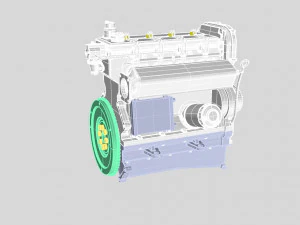nurbs diesel turbo engine with interior parts 3D Model
