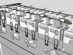 nurbs diesel turbo engine with interior parts 3D Model